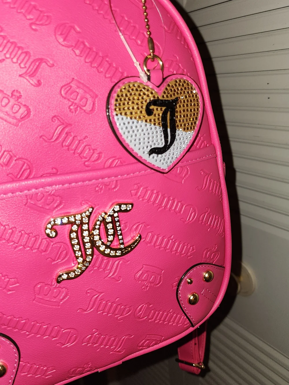 NWT Juicy Couture Pink JC Embossed and Embellished Mini Backpack